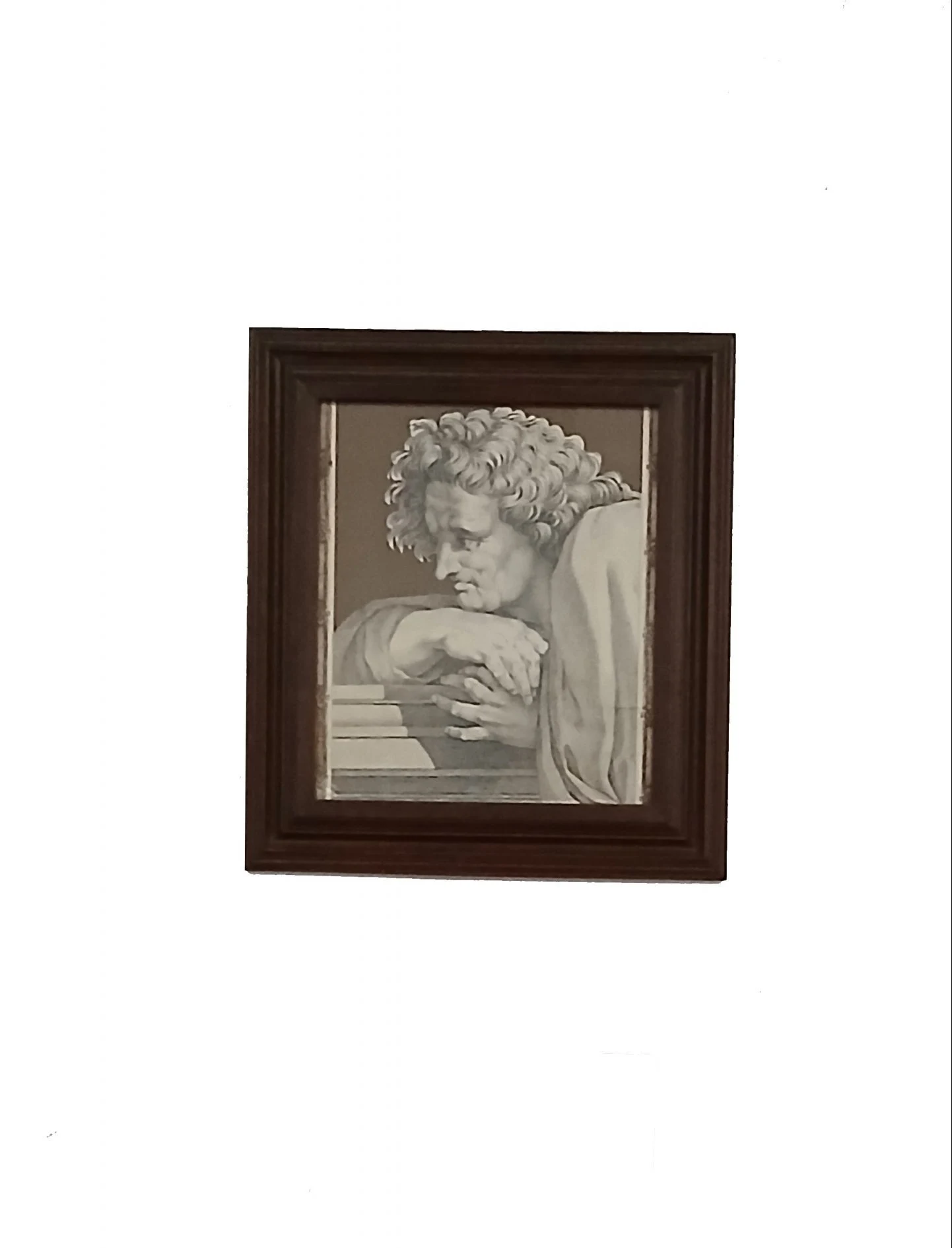 Riproduzione stampa disegno con cornice ritratto Raffaello