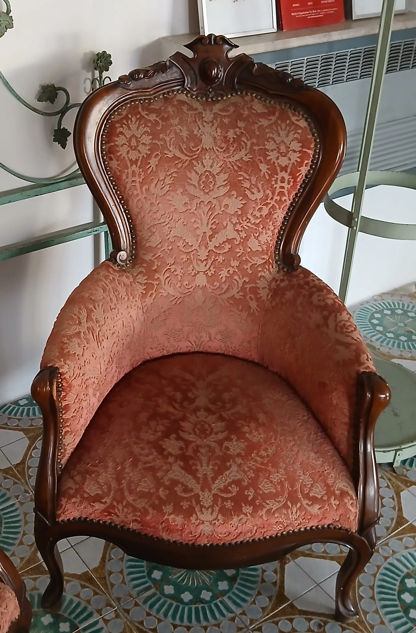 poltrona tessuto damascato