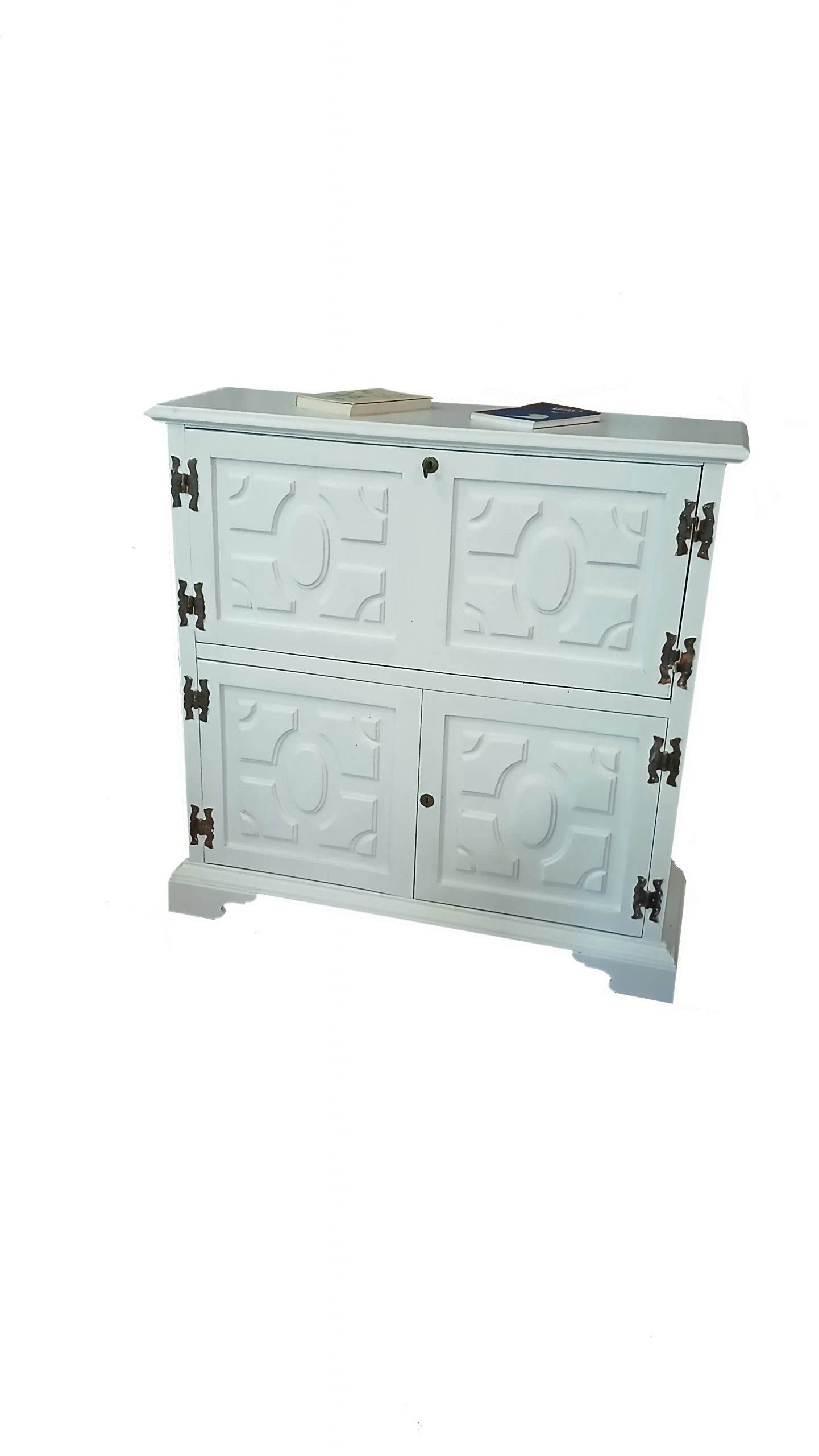 Credenza buffet mobile bar intagliata dipinta a mano vintage