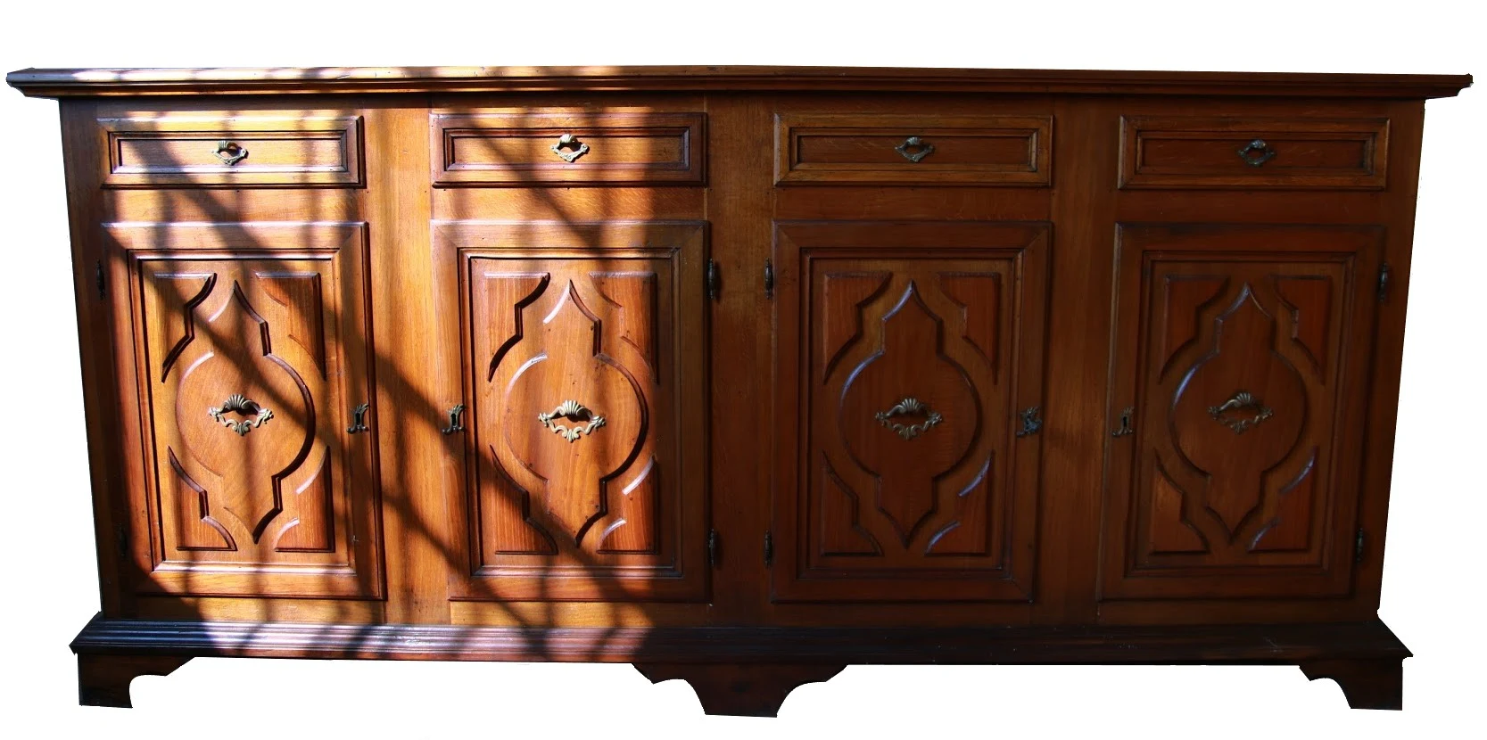 Credenza stile 1600 Palladio quattro sportelli intagliati con cassetti