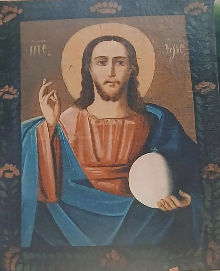 Dipinto classico Cristo a mezzo busto quadro icona religiosa