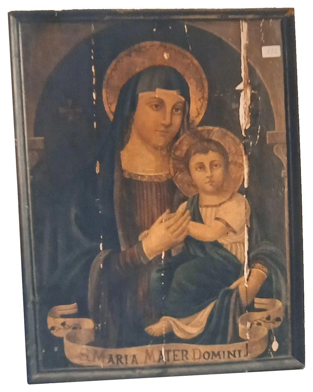 Dipinto Madonna con bambino antico quadro religioso bizantino