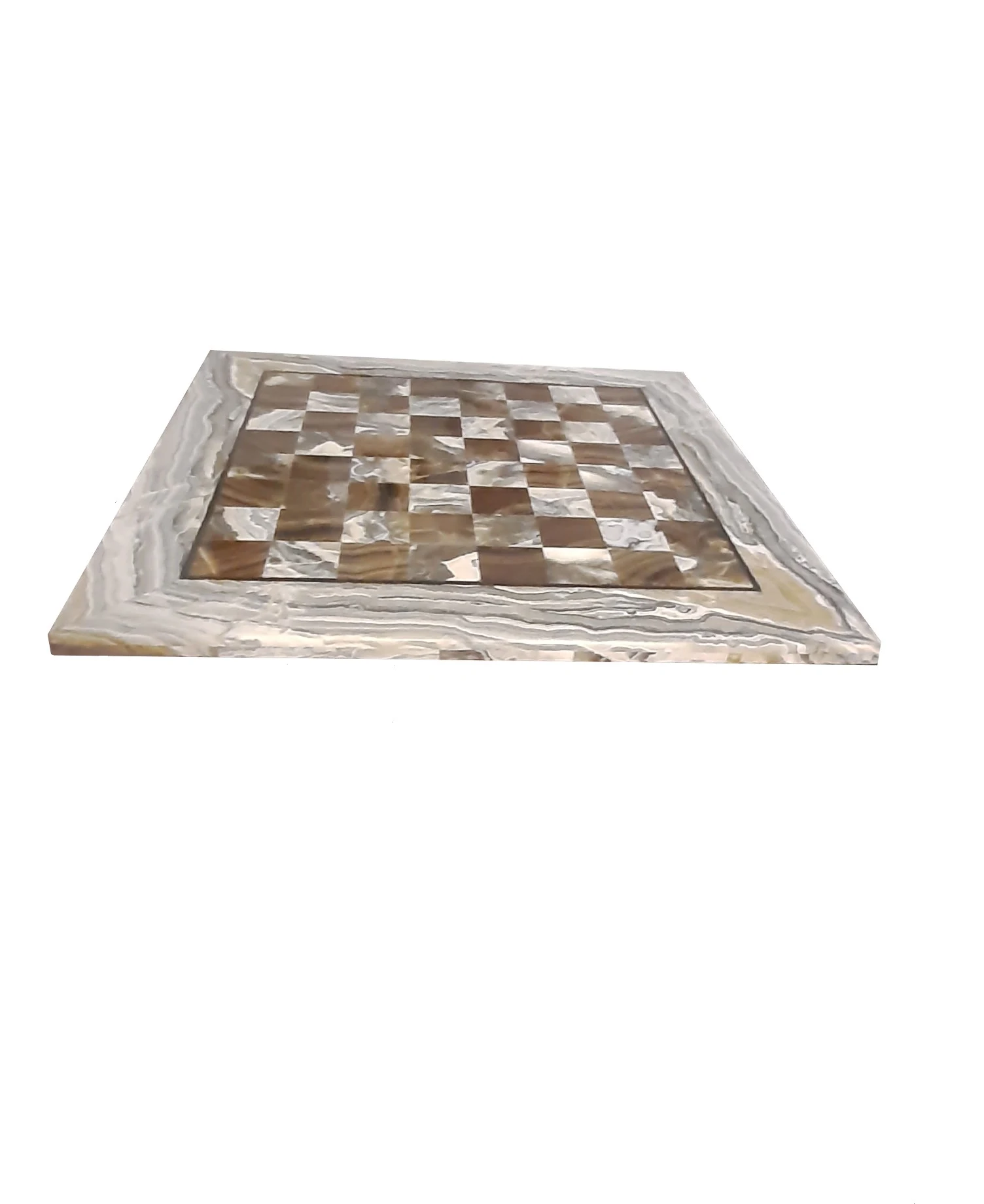 Square hardstone chessboard top, polished finish