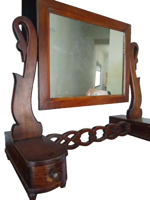 Specchiera da tavolo Carlo X con cornice in legno intagliato