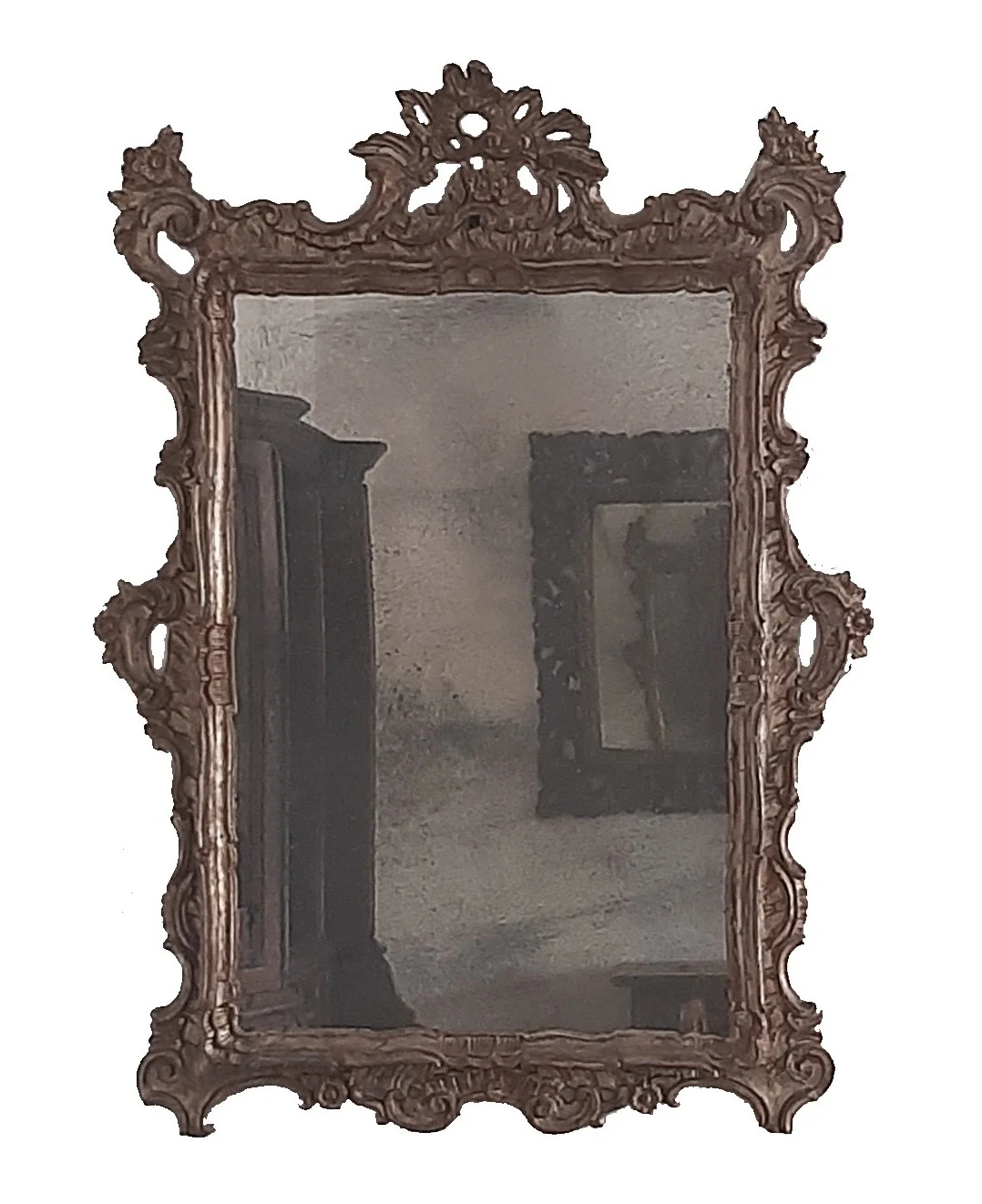 Grande specchio con cornice in stile 1700 francese rifinita in oro