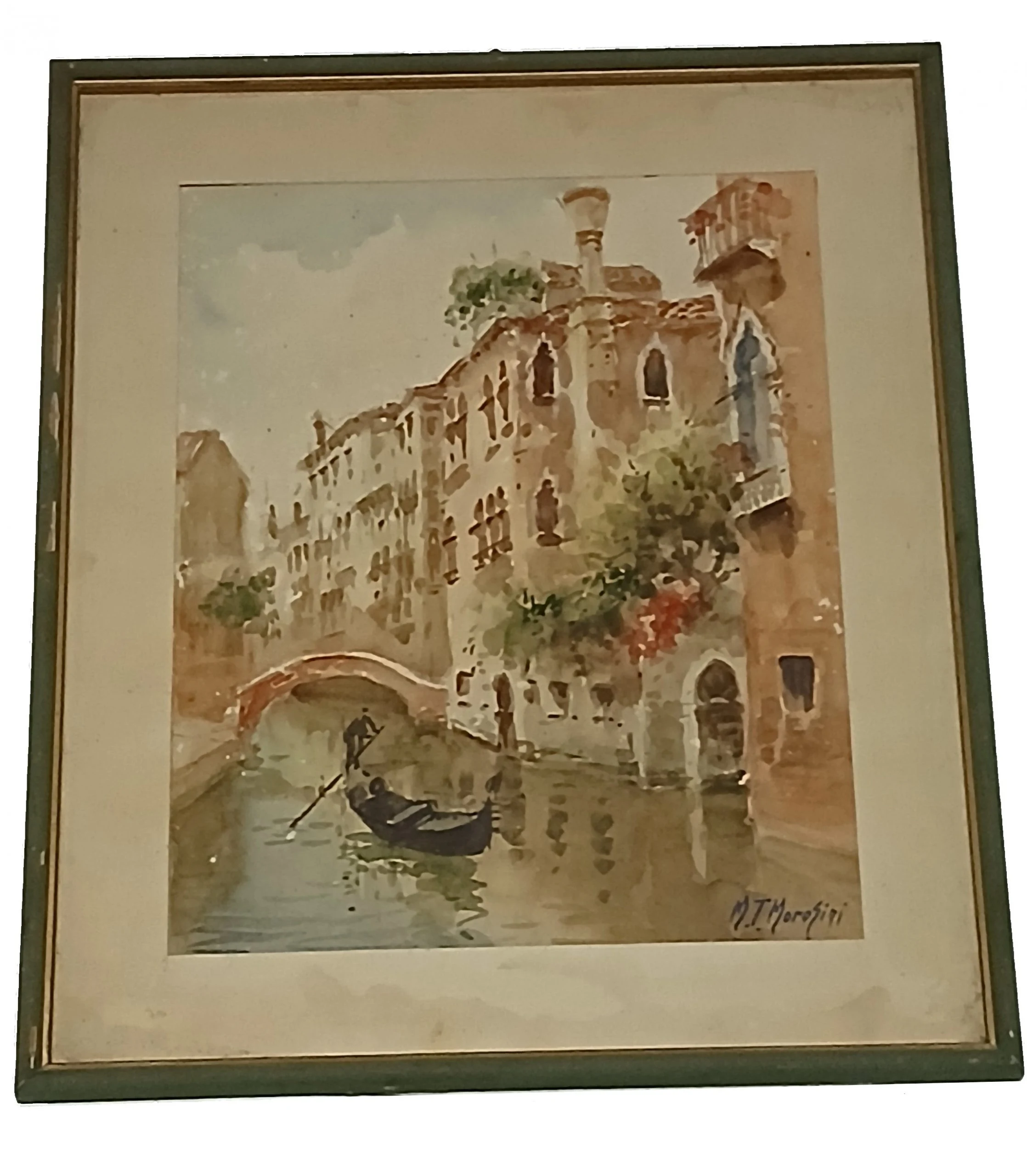 Aquarell auf Papier von Marco Teodoro Morosini, gerahmt